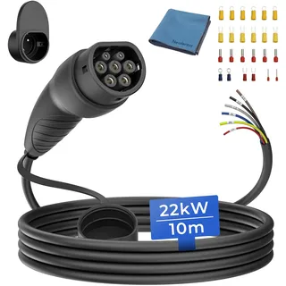 Neolenta Typ 2 Ladekabel offenes Ende 22kW - Ersatzkabel 3-phasig 32A 10m für Wallbox und Ladestation