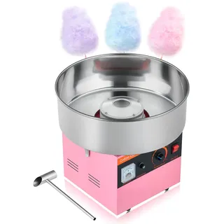 Vevor Zuckerwattemaschine 1000 W elektrische Zuckerwattegeräte mit 38 cm Edelstahlschüssel und Zuckerlöffel, macht Zuckerwatten für Geburtstage zu Hause Familienfeiern, Rosa 3500 U/min