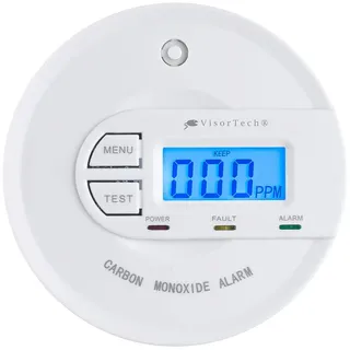 VisorTech Kohlenmonoxid-Melder mit 10-Jahres-Sensor & Display Weiß 2