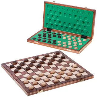 SQUARE ENIX Square - Damespiel - 100 Feld - Dame Set aus Holz - Brett 40 x 40 cm