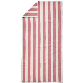VERTBAUDET Gestreiftes Badetuch TRANSAT, mit recycelter Baumwolle, gestreift, Rosa, 70 x 140 cm