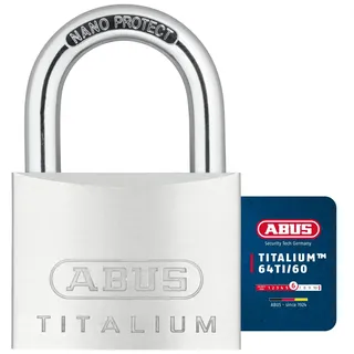 ABUS Vorhängeschloss Titalium 64TI/60 - Kellerschloss mit Schlosskörper aus Spezial-Aluminium - gehärteter Stahlbügel - ABUS-Sicherheitslevel 6