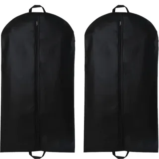 2 Stück schwarze Anzugtasche für Herren, Staubschutz, Anzugträger, Aufbewahrungstasche, Anzugabdeckung, für Anzüge, Mäntel, Smoking, wiederverwendbar, voller Reißverschluss, perfekt für Reisen oder zu