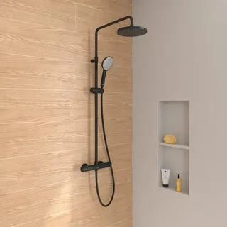 Villeroy & Boch Embrace Duschsystem, mit Thermostat, Kopfbrause Ø 230 mm, Thermostat Ø 230 mm, TVS108011000K5,