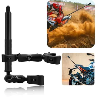 HAFOKO Motorrad Fahrrad Lenker Klemm Halterung Kit mit 59" Unsichtbarer Selfie Stick für Insta 360 X5 X4 X3 X2 X ONE RS R GO 3 Hochleistungs Kamera Doppel Klemm Halterung Motorrad kompatibel für Gopro