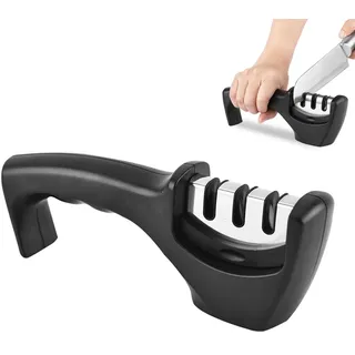 Vitalkompass Messerschärfer, Vital Kompass Messerschleifer Smart Sharp für scharfe Messer, Manueller Messerschärfer 3 Stufen, Wolframstahl & Keramik Schärfstufen zum Messer-schärfen für Küchenmesser