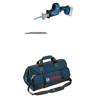 Bosch Professional Handwerkzeugtasche Größe L + Bosch Professional 18V System Akku Säbelsäge GSA 18V-24 (inkl. Sägeblatt S922EF, S2345X)