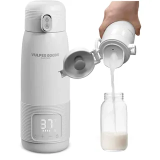 Flaschenwärmer PRO V2 | 4 Temperaturstufen | Kabellos - Ideal für unterwegs | inkl. 6 Adaptern | 13.200 mAh - BPA-frei | Vulpes Goods