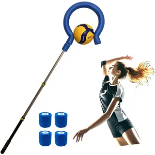 SOEZmm Volleyball Spike Trainer Pro SPT5005 – Premium Trainingsgeräte für Volleyball, Aufschläge & Blocken – Verstellbarer, leichter Aluminiumstab & sicherer Ballhalter – Fragezeichen-Haken, Ohne Ball