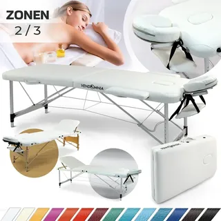 Vendomnia Mobile Massageliege Klappbar, Massagetisch Massagebett Massagebank Behandlungsliege Tasche Armlehnen - Weiß