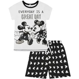 Disney Kurzer Damen-Schlafanzug Minnie und Mickey Every Day is a Great Day, Baumwolle, Für jeden Tag, 10-12 - 36-38