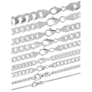 HOPLO Panzerkette Silberkette Panzerkette Länge 50cm - Breite 1,2mm - 925 Silber, Made in Germany silberfarben 50 cm Unisex