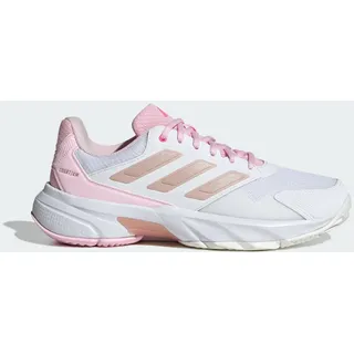 adidas Damen Courtjam Control 3 Tennis Shoes, Cloud White/Silver Metallic/Lucid Pink, 42 EU