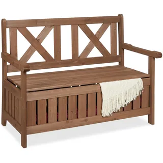 Relaxdays Gartenbank 114 x 62 x 85 cm Dunkelbraun
