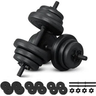 ArtSport Hantelset 20 kg Kurzhantelset schwarz