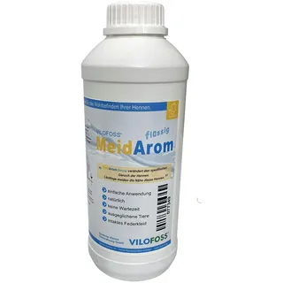 Vilofoss MeidArom flüssig, Ergänzungsfuttermittel für Geflügel und Legehennen, natürliche Pflanzenkraft für höhere Leistungsbereitschaft, 1 Liter Flüssigkonzentrat, für Hobbyhalter & Profis