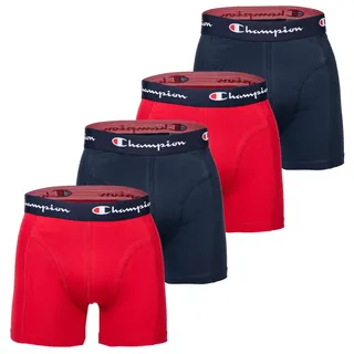 Champion Boxershorts unifarben blau/rot S 4er Pack