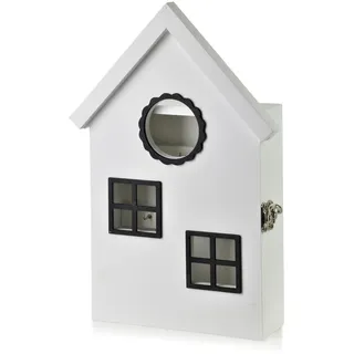 Mondex Schlüsselkasten, Weiß, Holz, 20x29.5x6 cm, Garderobe, Schlüsselboards & Schlüsselkästen