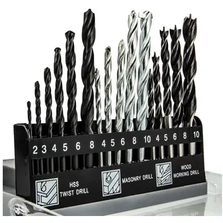 E.H.G Lucas Bohrersatz Kombi-Bohrer-Satz, 6xMetall, je 5x Stein, 5x Holz, 6x Metall, in Box