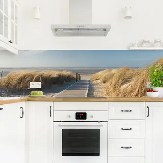 Bilderwelten Küchenrückwand Folie Glänzend 40x140 cm Ostsee Strand Spritzschutz Fliesenspiegel Küche-Rückwand Motiv Klebefolie