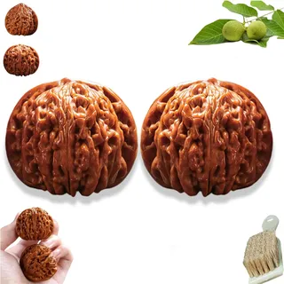 Wenwan-Walnüsse, Wenwan Walnuts, Chinesisches Walnuss-Fidget Für Handtraining, Natürliches Walnussholz Massage-Handball, Handgymnastikbälle Zur Stressbewältigung Für ältere Menschen (B - 41mm)
