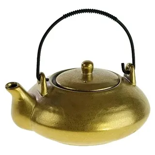 Werner Voß Teekanne Ceylon Assam gold Porzellan/Metall,