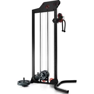 K-Sport: Stationäre Latzug-Station bis 125kg belastbar I 3-Fach Kabelzugstation I Kabelzugstation freistehend – Latzug höhenverstellbar I Trainingsstation für Zuhause