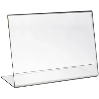 HMF 46935 Acryl Tischaufsteller schräg, DIN A4 Querformat, Glasklar