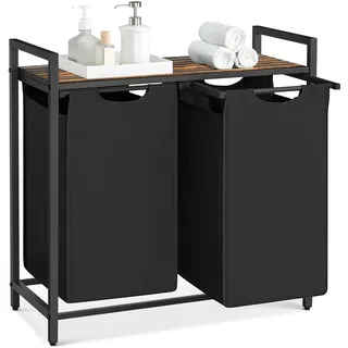 VASAGLE Wäschekorb schwarz, BLH201B01