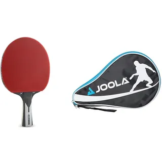 JOOLA 54206 Tischtennisschläger Carbon X Pro ITTF genehmigter Profi 7 Sterne, 2 MM Schwarz/Grau & Unisex – Erwachsene TT-Hülle Pocket Schlägerhülle, Blue, One Size
