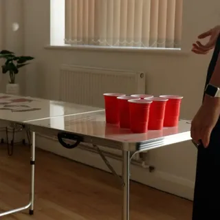 MonsterShop Bier Pong Tisch Bierpong Bier-pong Tisch Ideales Partyspiel Trinkspiel tragbar und Zusammenklappbar