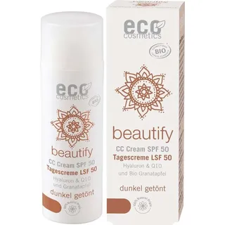 Eco Cosmetics CC Creme LSF50 dunkel getönt