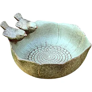 GIMOCOOL Vogeltränke Frostsicher Stehend, Vogelbad Winterfest, 2-Vogel-Becken Garten 16x16x8 cm