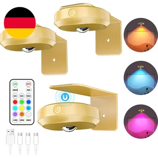 WILLED Bilderleuchte Akku, Bild Beleuchtung Wand Kabellos, round USB Aufladbar R