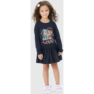 Paw Patrol Jerseykleid PAW PATROL, Mädchen, Gr. 92/98, N-Gr, blau, Jersey, Obermaterial: 95% Baumwolle, 5% Elasthan, bedruckt, ausgestellt kniefrei, Rundhals, abgesteppte Kante, Kleider Jerseykleid, Druck mit EVEREST und SKYE