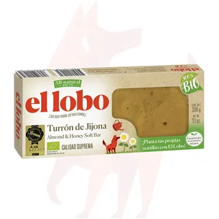 EL LOBO | Turrón aus Jijona 100% BIO 200 g| „All Natural“ | Umweltfreundlich | Glutenfrei | Höchste Qualität