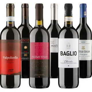 Delinat-Entdeckerpaket 6 x 1 Fl. = 6 Fl. Biorotwein, Bio Probierpakete