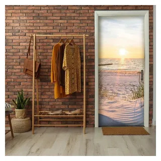 Wallarena Türtapete WALLARENA Türtapete Vlies Meer Wohnzimmer, Meer bunt