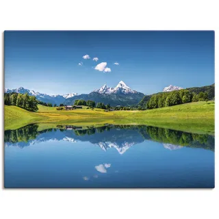 Wandbild ARTLAND "Landschaft in den Alpen", blau (farbe bild(er): blau), B:80cm H:60cm, Bilder, als Leinwandbild, Poster in verschied. Größen