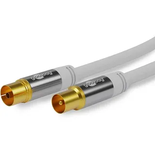goobay 70318 Koaxialkabel 3 m, Weiß