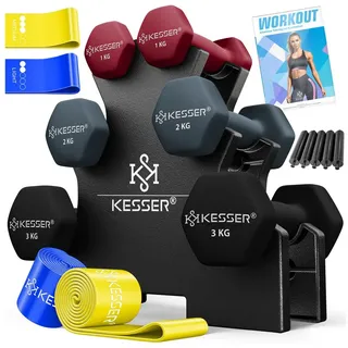 Kesser Hantel-Set Kurzhantel 1-5 kg grau/pink/schwarz