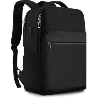 SONAMBULO Laptop Rucksack 15,6 Zoll, Business Notebook Tasche für Unisex mit USB-Anschluss und wasserabweisend, ideal für Arbeit, Reise, Schule, Universität (Schwarz)