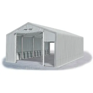 Das Company Lagerhalle 5x8x3m feuersicher grau wasserdicht ganzjährig Industriezelt Werkstatt 600g/m2 PVC Winter SFR - Zeltgarage, Pavillon, Zeltgarage Winterfest, Lagerzelt Winterfest - Winterzelt