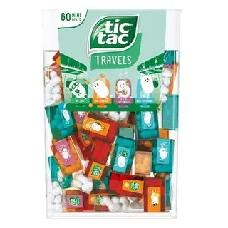 Tic-Tac Fruchtbonbons Travels Lilliput, je 3,8g, 60 Mini-Dosen