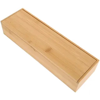 Veemoon Stapelbarer Besteckkasten Aus Bambus Mit Deckel – Praktischer Organizer Für Besteck Und Küchenutensilien - Ideal Für Kleine Schubladen - Aus Hochwertigem Holz Gefertigt