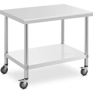 Royal Catering Edelstahltisch mit Rollen 70 x 100 cm