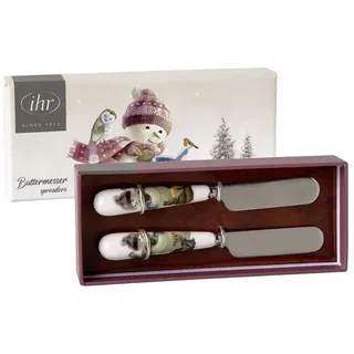 IHR Buttermesser Buttermesser 2er-Set mit Porzellangriffen Wintermotiv von ihr - Weihna