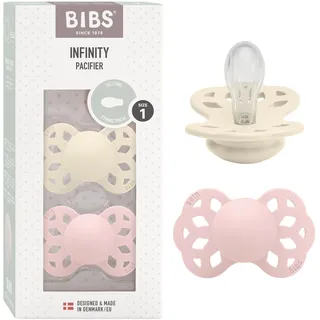 Bibs Infinity Schnuller 2er-Pack, Gr. 1 Symmetrical, Ivory/Blossom