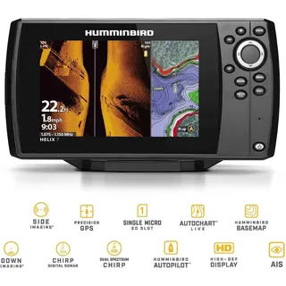 Humminbird Helix 7 G4 GPS Fischfinder mit Wandler, Dual Spectrum Chirp Sonar - Side Imaging