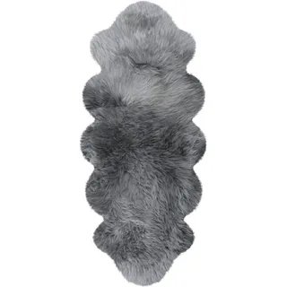 Heitmann XXL Australisches Merino Lammfell Fell 180 x 63cm aus Zwei Fellen gefertigt, grau